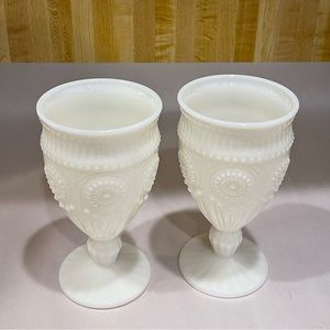 Vintage 2 ADELINE-SNOW MILK GLASS Pioneer Woman 12 oz